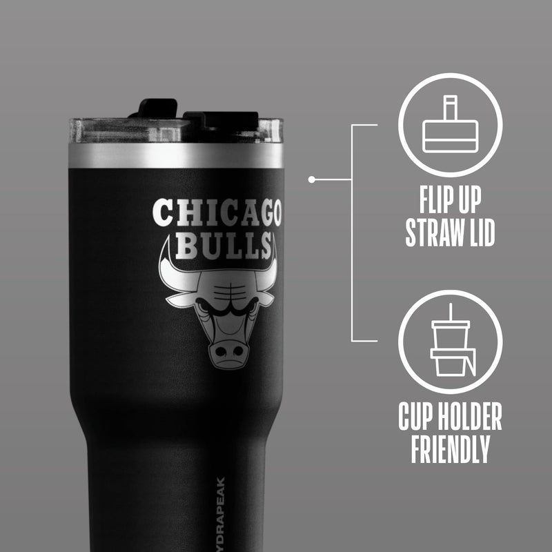 Hydrapeak x NBA Officially Licensed Chicago Bulls Voyager 25 oz Stainless Steel Tumbler, Insulated Tumblers, Water Bottle With Straw - Image 1
